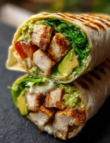 Delicious chicken avocado wraps with fresh ingredients and vibrant colors