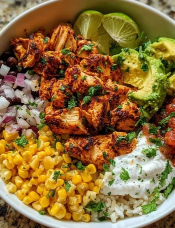 Easy Street Corn Chicken Bowl with succulent chicken and fresh corn