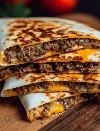Delicious Smashburger Quesadillas served with salsa and toppings
