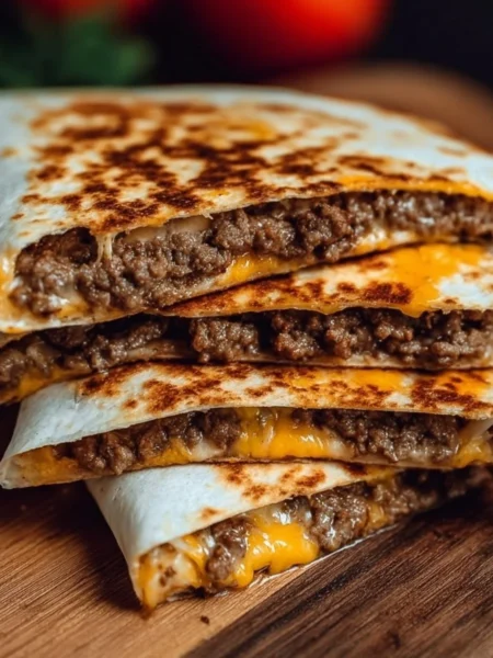 Delicious Smashburger Quesadillas served with salsa and toppings