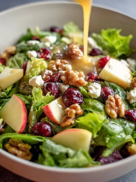 Delicious Apple Cranberry Walnut Salad with fresh ingredients