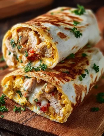 Cheesy Garlic Chicken Wraps served with fresh vegetables