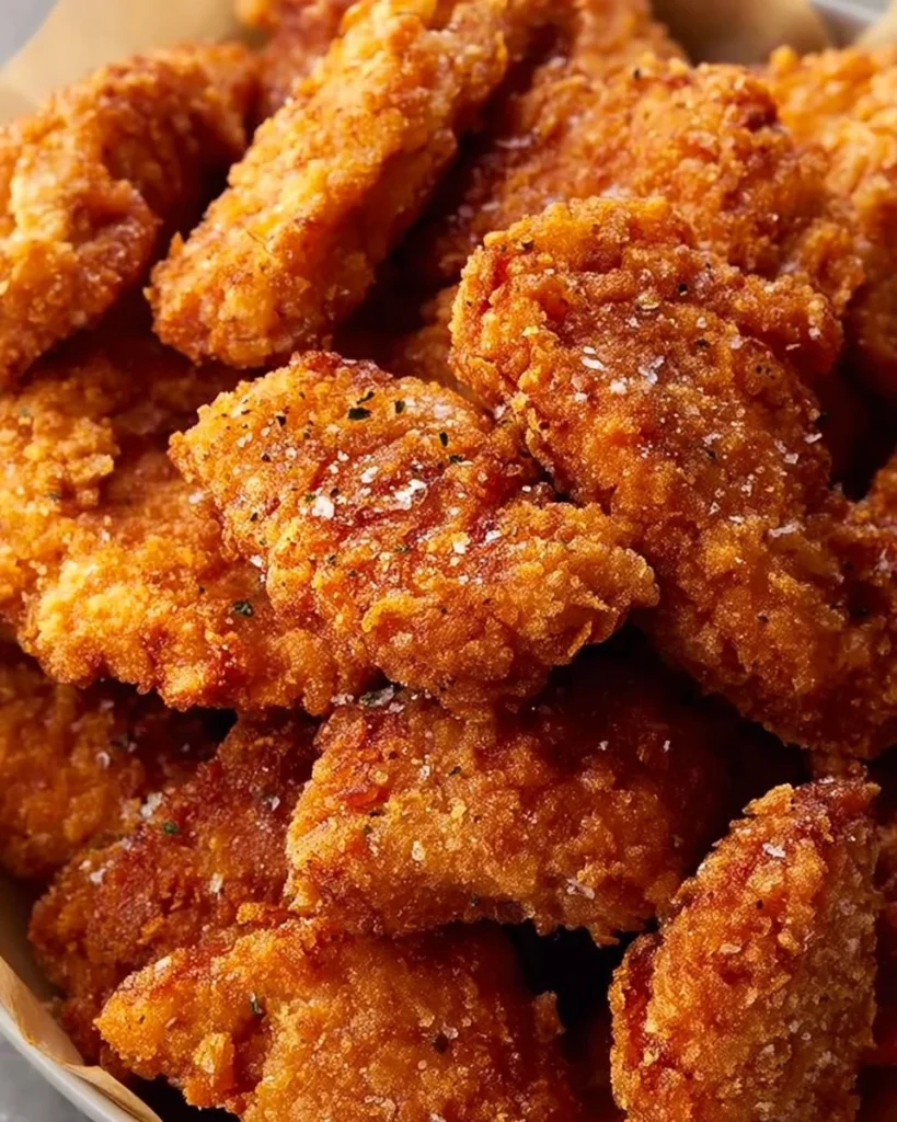 Homemade easy crispy chicken nuggets served with dipping sauce