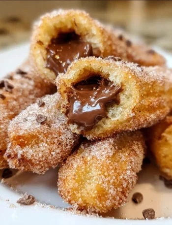 Homemade churro bites dipped in Nutella