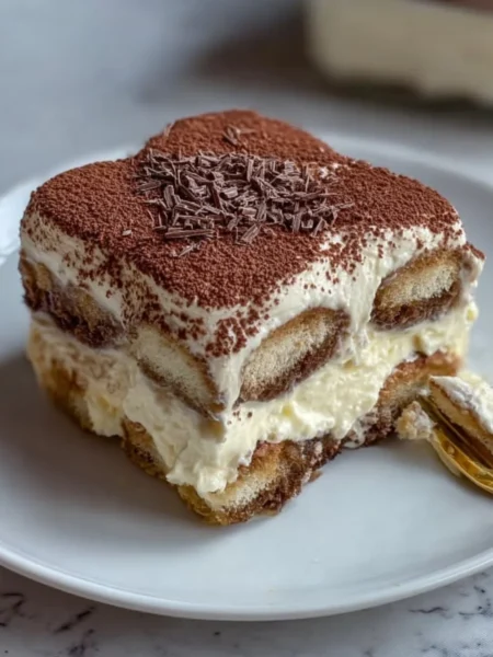 Delicious homemade tiramisu dessert served in a glass