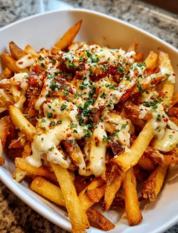 Plate of homemade Louisiana Voodoo Fries inspired by Wingstop recipe