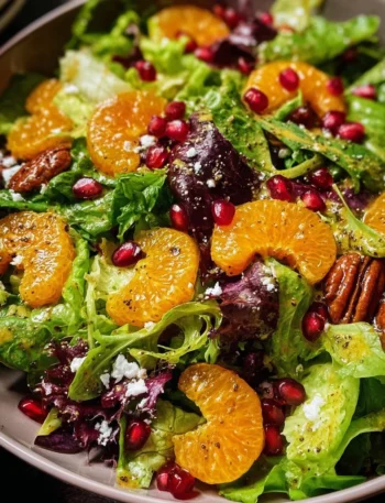 Fresh Mandarin Orange Salad with greens and a light dressing