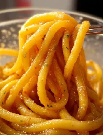 A plate of homemade potato noodles served with vegetables and sauce.