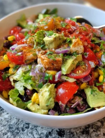 Colorful Santa Fe Salad with grilled chicken and fresh vegetables