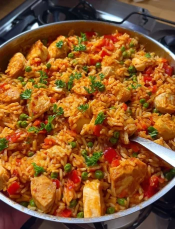 Delicious Serbian rice dish featuring chicken cooked in a healthy one-pot recipe